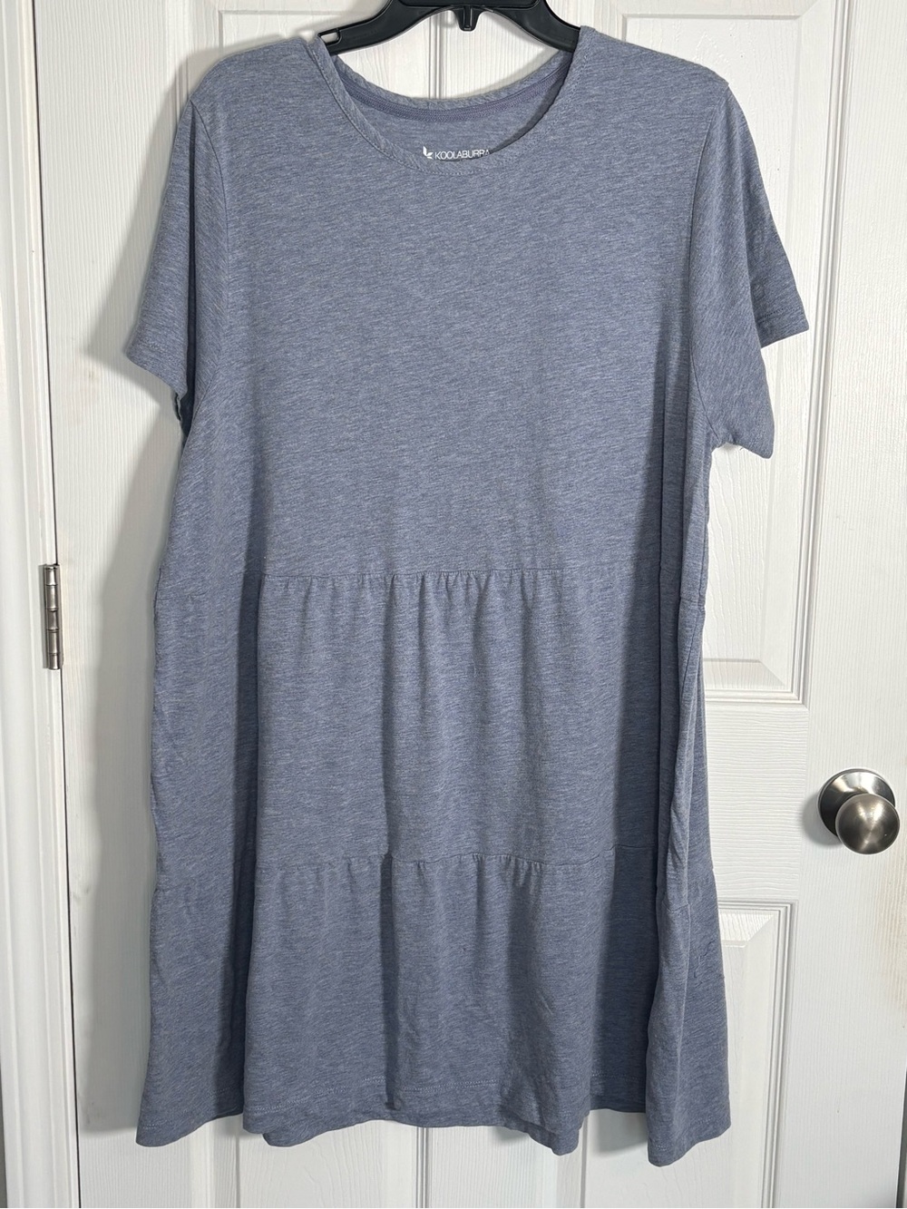 Kookaburra by UGG Casual Short Sleeve Tiered Dress in Heather Blue SIZE XL